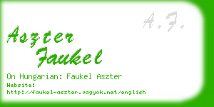 aszter faukel business card
